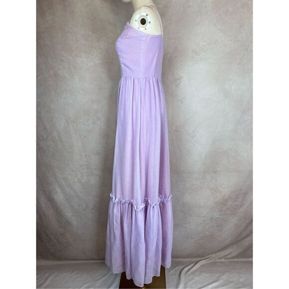 Vintage 70s Gunne Sax Style Maxi with Caplet Puff Sleeves Dress - Picture 4 of 11